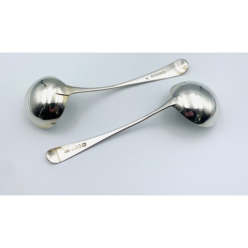 10 - Silver ladle, Charles Hougham, London, 1769, together with another (maker rubbed) 
pair 96.34g