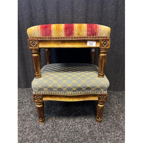 310 - A pair of 19th century gilt frame footstools