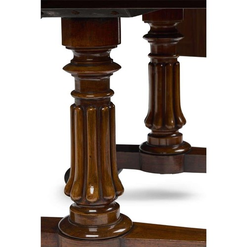 240 - An 19th Century William IV Rosewood Library table, The rounded rectangular top above a pair of short... 