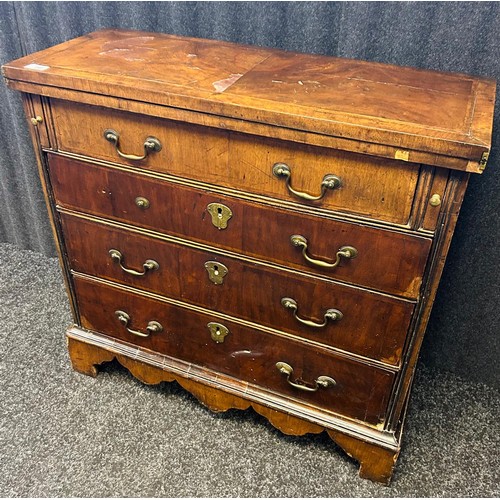 246 - Georgian Mahogany chest, the flip top above four graduating drawers [76x80x32.5cm]