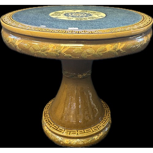 215 - A large Chinese ceramic table / veranda with follete design through out. [72.5x78x78xm]