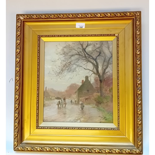 197 - Foster
Late 19th Century Oil on board ''Farm Landscape'', signed
[Frame 57x52cm]