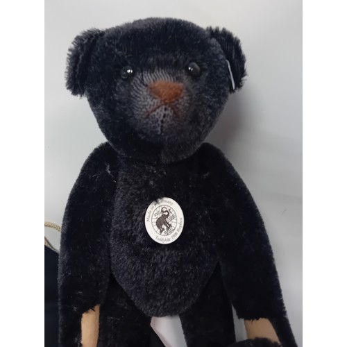 424 - STEIFF Teddy Bear 1908 Replica with ear button, chest tag and growler within black drawstring bag