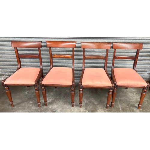 433 - Collection of 8 antique chairs to include set of 4 Mahogany curved back dining chairs, 2 shield back... 