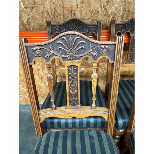 445 - Set of 6 Victorian oak carved back chairs