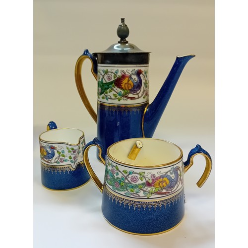 137 - 19th Century Meissen Porcelain Coffee Pot and Wedgwood Bone China Coffee Pot, Cups & Saucers