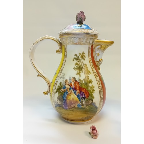 137 - 19th Century Meissen Porcelain Coffee Pot and Wedgwood Bone China Coffee Pot, Cups & Saucers