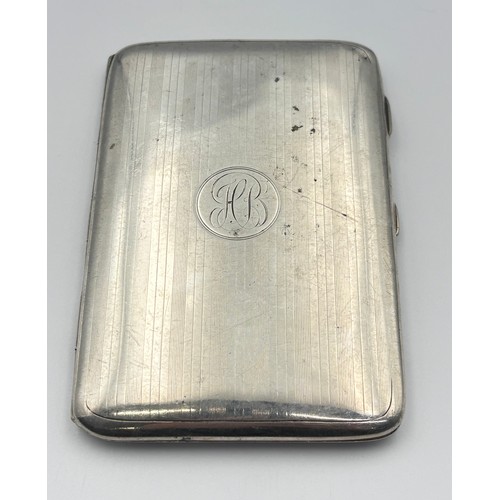 57 - Silver cigarette case , A & J Zimmerman Ltd, Birmingham 1919
Weight - 166.94g