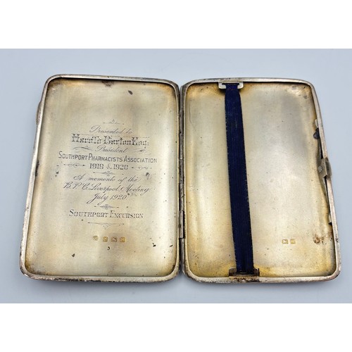 57 - Silver cigarette case , A & J Zimmerman Ltd, Birmingham 1919
Weight - 166.94g