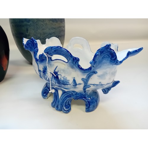 426 - Collection of Pottery and Porcelain to include Poole pottery Vase, Hand made Ceramic Pitcher, Von Sc... 