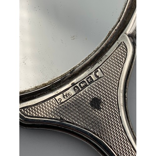 70A - Silver backed dressing table mirror and brush, Barker Brothers Silver Ltd, Birmingham 1934