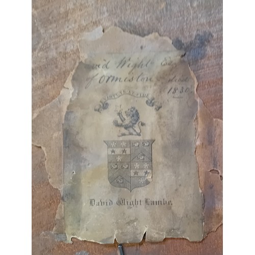 183 - Scottish school
Half portrait of David Wright of Ormiston died 1830
Inscribed to rear on bookplate l... 