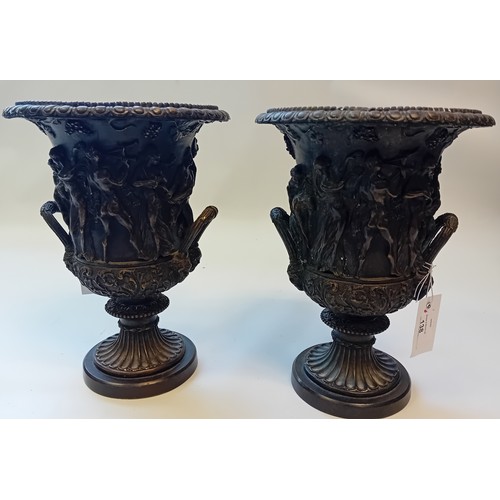 138 - Pair of Bronze Neoclassical urns 
[3x25cm]