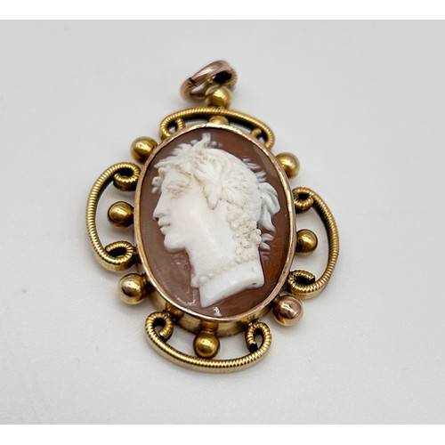 18 - 9ct Gold Cameo Pendant 
Weight - 4.42g