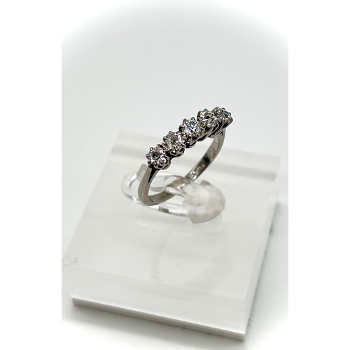 32 - Platinum and diamond ring, size K [3.45g]
