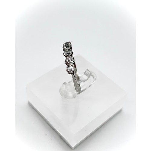 32 - Platinum and diamond ring, size K [3.45g]