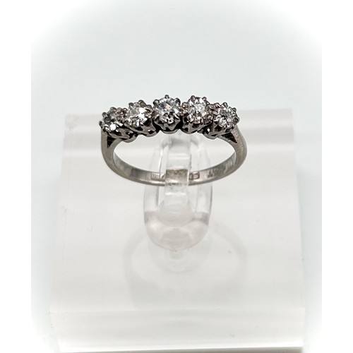32 - Platinum and diamond ring, size K [3.45g]