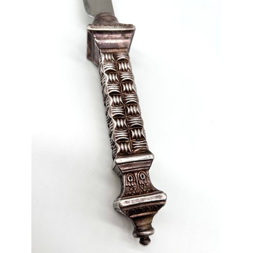 44 - Sheffield stainless steel carving knife with marked 925 silver handle