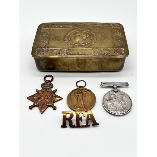 38 - WWI interest - a group of three to 115 BMBR. A Whyte R.A., A.V.M., B.W.M., 1914 star the last named ... 