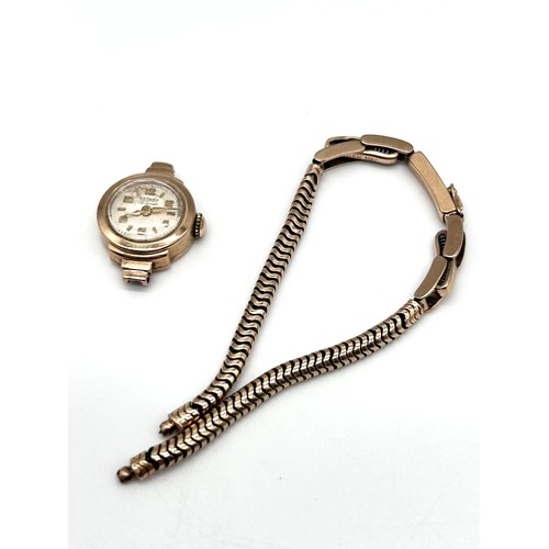 36 - 9ct gold cased Rotary 17 Jewel ladies watch with 9ct gold bracelet and clasp [broken] [12.93g]