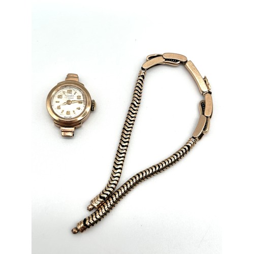 36 - 9ct gold cased Rotary 17 Jewel ladies watch with 9ct gold bracelet and clasp [broken] [12.93g]
