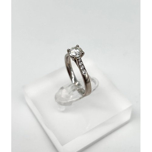 21 - 18ct white gold diamond ring, 0.50ct, size J, [3.20g]