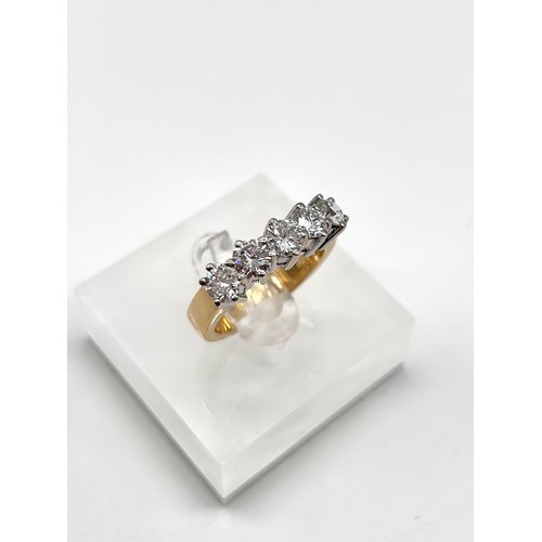 28 - 18ct 5 stone diamond ring, size O, 7.5g