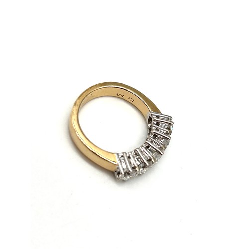 28 - 18ct 5 stone diamond ring, size O, 7.5g