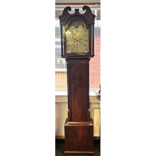 336 - 19th century mahogany grandfather clock, Edinburgh