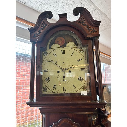 336 - 19th century mahogany grandfather clock, Edinburgh