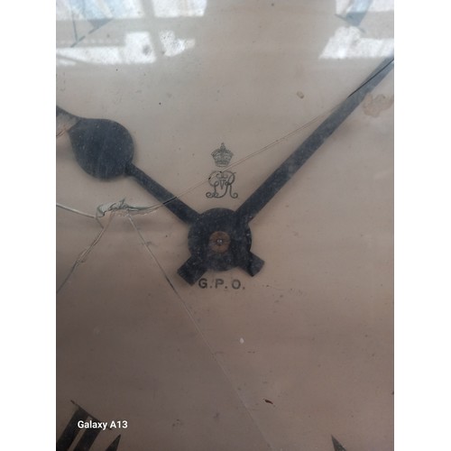 401 - Two vintage clocks: Cast Iron JAs Ritchie & Son Edinburgh Wall Clock, diameter 50 cm, with a GPO woo... 