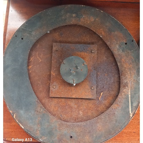 401 - Two vintage clocks: Cast Iron JAs Ritchie & Son Edinburgh Wall Clock, diameter 50 cm, with a GPO woo... 