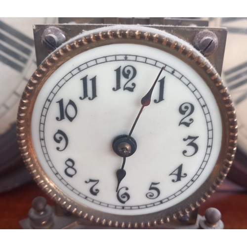 401 - Two vintage clocks: Cast Iron JAs Ritchie & Son Edinburgh Wall Clock, diameter 50 cm, with a GPO woo... 