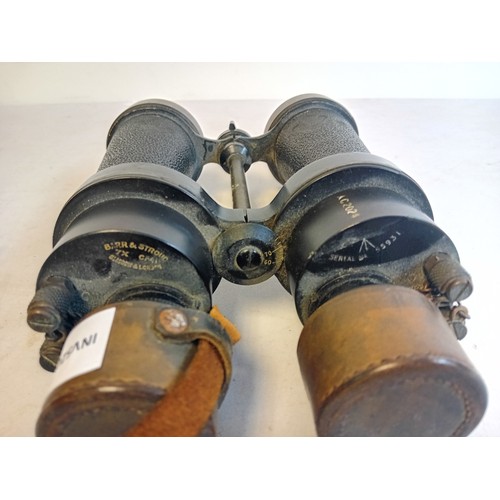 128 - Pair of Barr and Stroud Binoculars with original leather covers