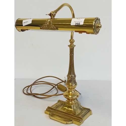 266 - Vintage solid brass desk lamp