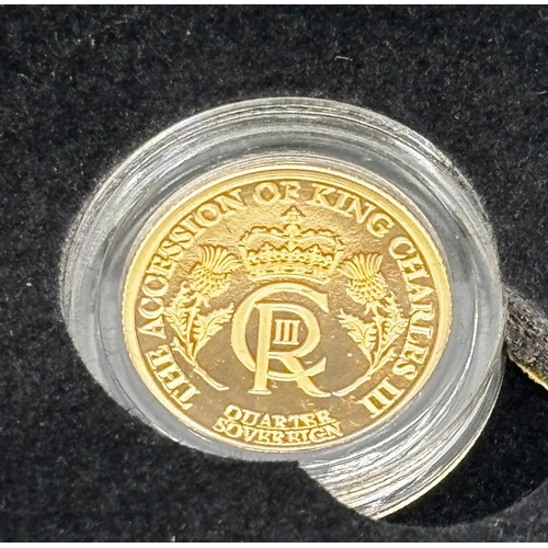 46 - Hattons of London 2023 King Charles III Accession Prestige Sovereign Proof Set 

22ct Gold Full Sove... 