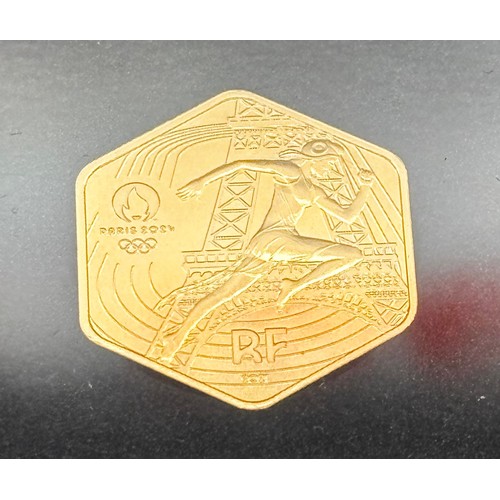 57 - Paris 2024 Olympic & Paralympic Games Gold Proof Coin Datestamp Issue 

24ct Gold 3g Coin in Present... 