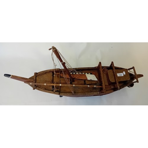 222 - Handcrafted wooden Chinese sailing vessel [in need of attention] [90cm]