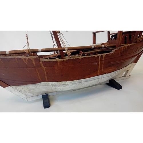 222 - Handcrafted wooden Chinese sailing vessel [in need of attention] [90cm]