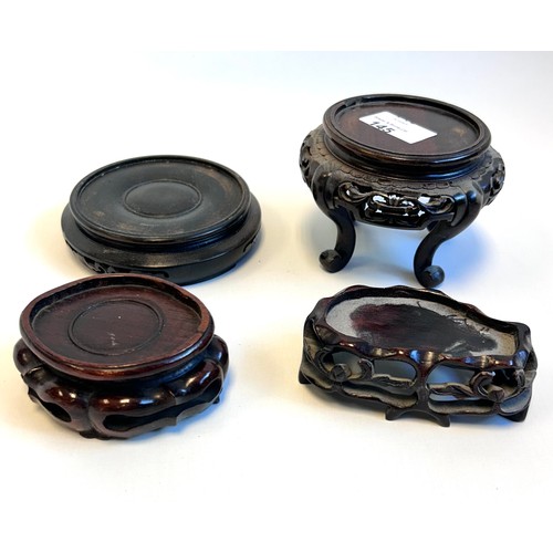 145 - Collection of four chinese hardwood stands