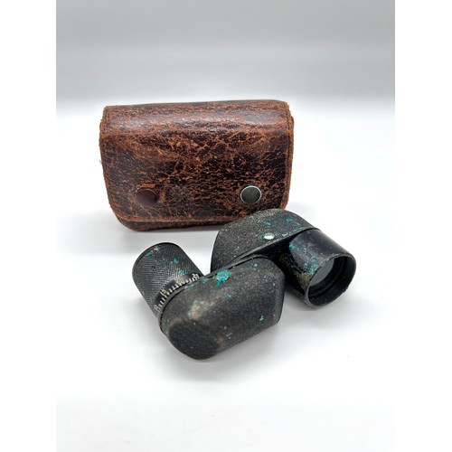 331 - Mother of pearl vintage opera glasses, two wooden gavels, vintage Salter spring scales and Monocular... 