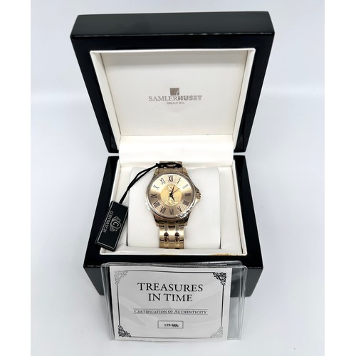 67 - Treasure in Time Samlerhuset Gents Wrist watch Limited Edition 139/499 with Coin Centre 1/10oz Gold ... 