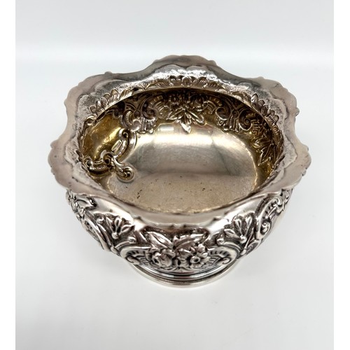 99 - Silver Bowl on Pedestal Base with floral decoration 
Brook & Son, Edinburgh 1900
Weight - 211.61g