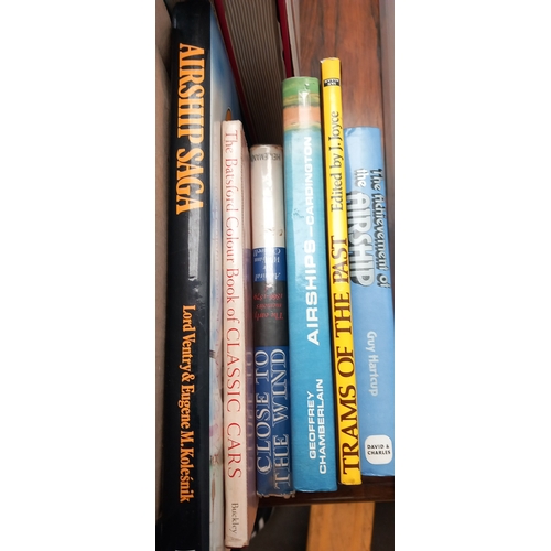 417 - Two boxes of vintage transport books, to include: Trains, Airships, Steamers and Cars, 41 publicatio... 