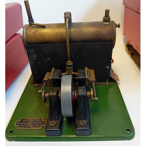 334 - Large collection of vintage Hornby Railway track, flat trunk, Brake vans, wagons, arm signal, locomo... 