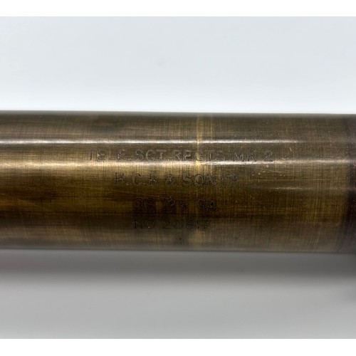 112 - Signals Regiment 3 pull Telescope in leather case marked TELE.SCT.REGTS Mk2, H.C.R & Sons Ltd OS126G... 