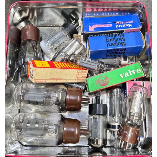 110 - Large collection of vintage radio valves (some boxed)