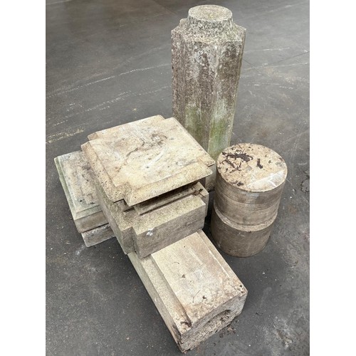 368 - Selection of stone garden plinths