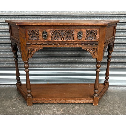343 - Antique oak carved hall table