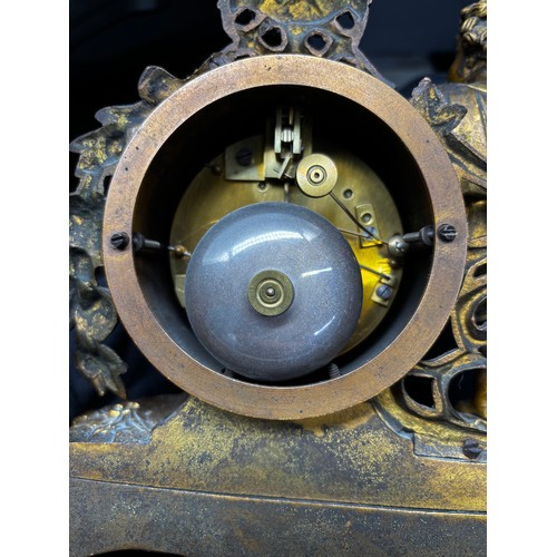 129 - French style 19th century gilt metal cased mantle clock by W. Crouch & Son A Paris